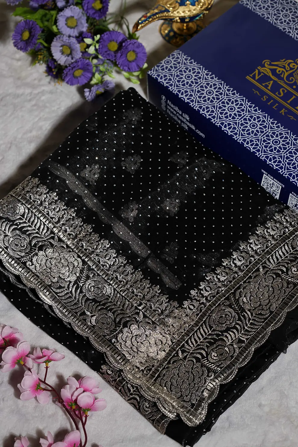 Black jemi Chu Georgette party Saree